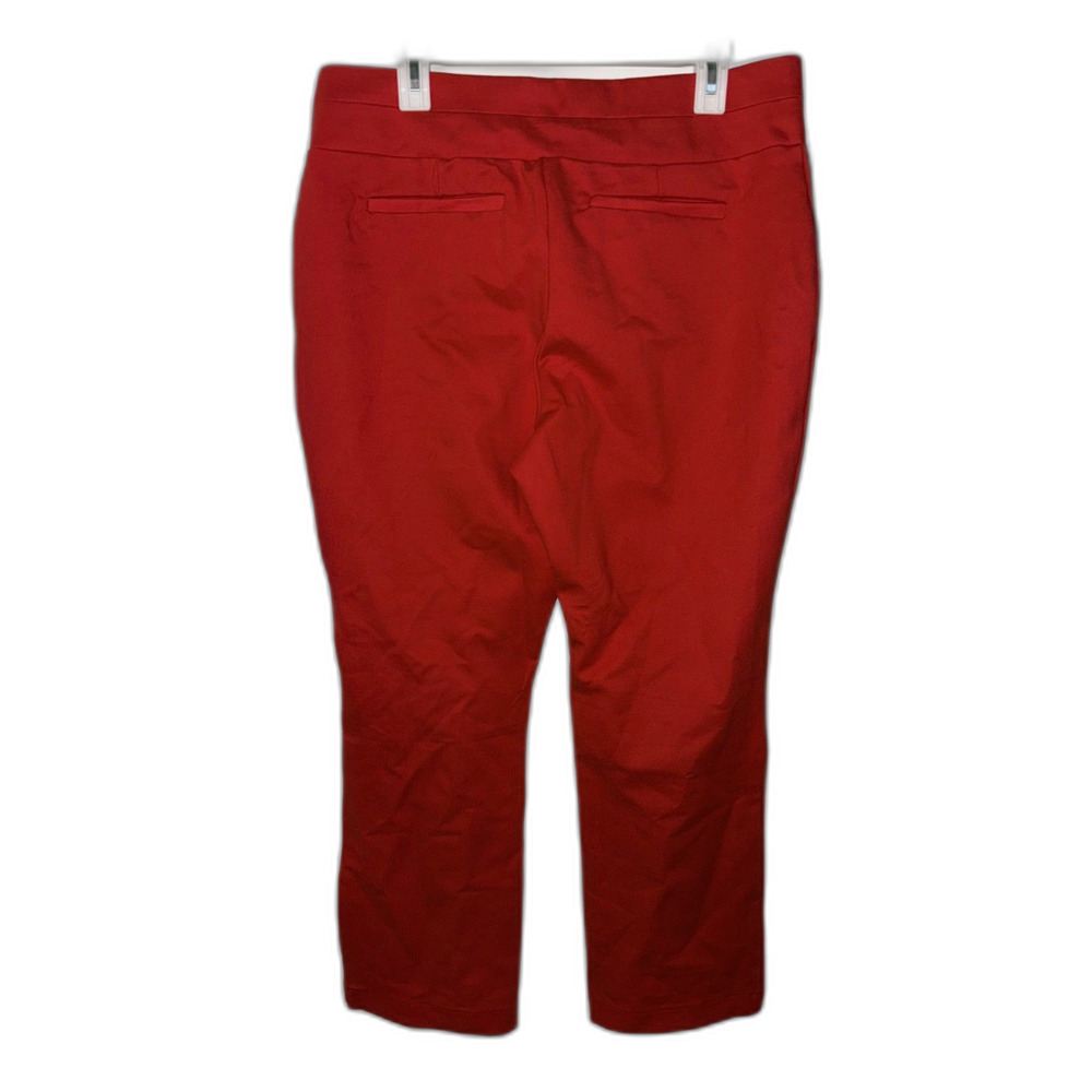 NWT New York & Company Red Orange Pull On Slim Leg Ponte Dress Pants XL - Picture 2 of 8